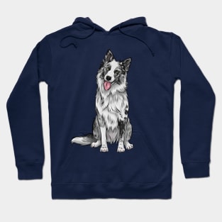 Cute Blue Merle Border Collie Dog Hoodie